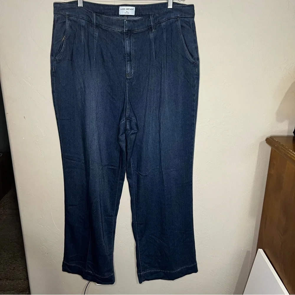 Lane Bryant Mid Rise Classic Fit Wide Leg Viscose Lyocel Long Tall Trouser Jeans